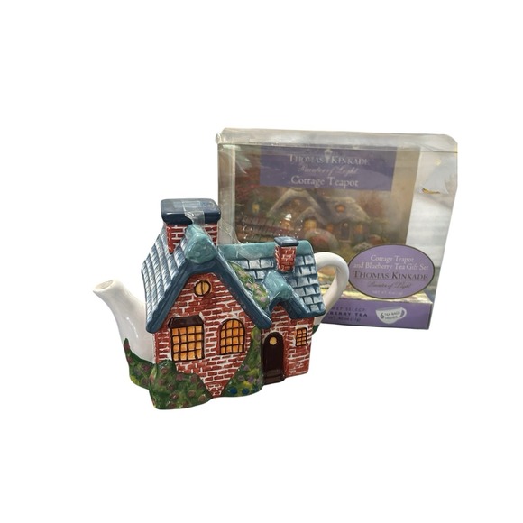Thomas Kinkade Teapot 2005 Everett's Cottage Painter‎ of Light New In Box - Picture 7 of 10